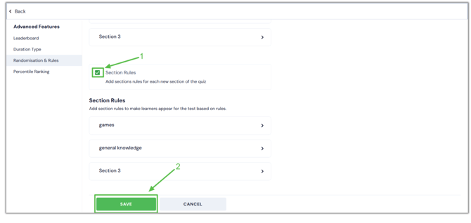 Set Randomization Rules