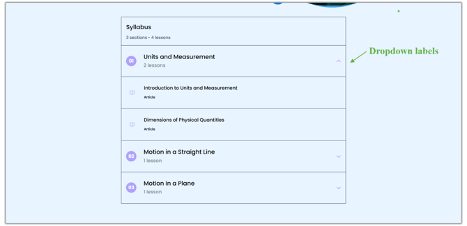 Adding Syllabus List Widget in Website page 7