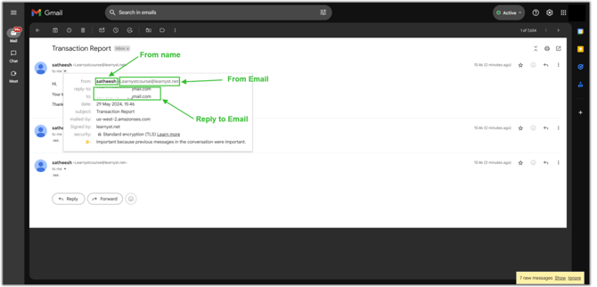 Configure details for sending transactional emails step 4