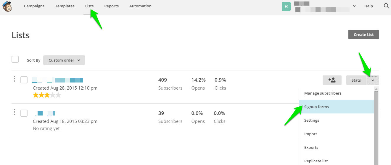 Embed MailChimp Signup Form